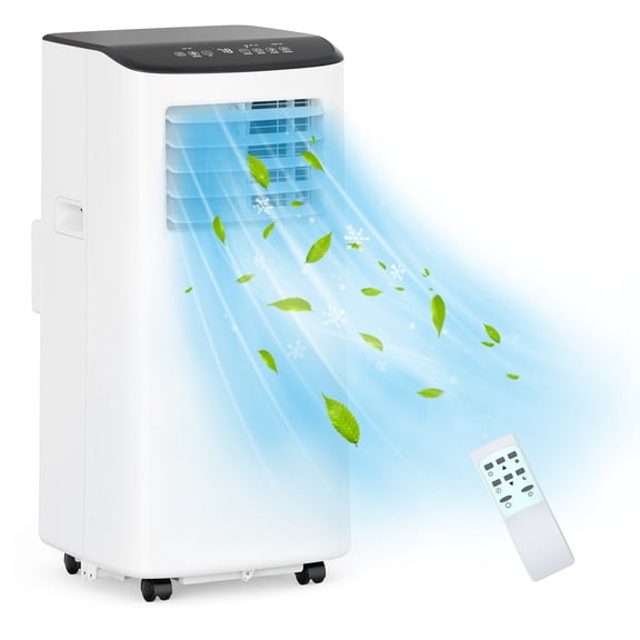 CazToi 8000 BTU Portable Air Conditioner 3-in-1 Dehumidifier & Fan Cools 450 Sq.Ft Ultra Quiet 46dB 24H Timer No-Tools Setup