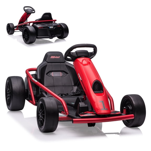 CazToi 8mph Kids Electric Go-Kart 24V Drift Kart with Dual 300W Brushless Motors for Boys Girls 8-12