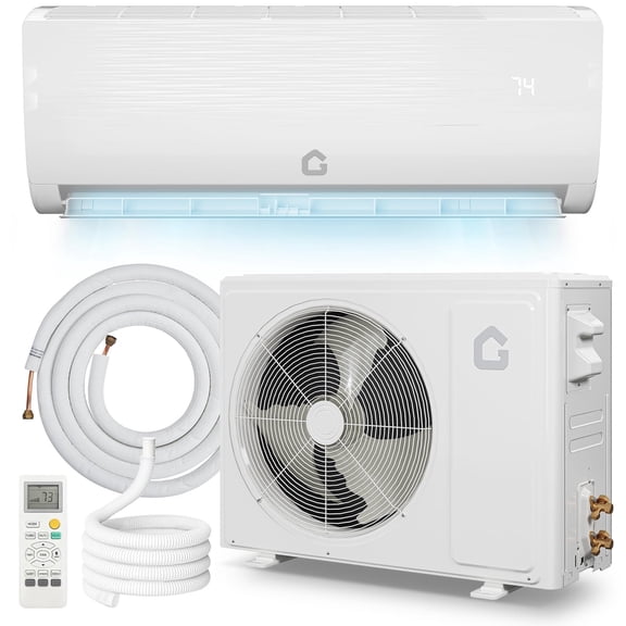 CazToi 9000 BTU 19 SEER2 Ductless Mini Split Air Conditioner Heat Pump 6-in-1 Inverter Cools 450 Sq.Ft Self-Cleaning 115V with Kit