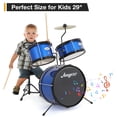 thumbnail image 1 of CazToi Beginner Drum Set with Bass Drums & Cymbal Sticks & Stool & Pedal Complete Wooden Drum Kit, 1 of 8