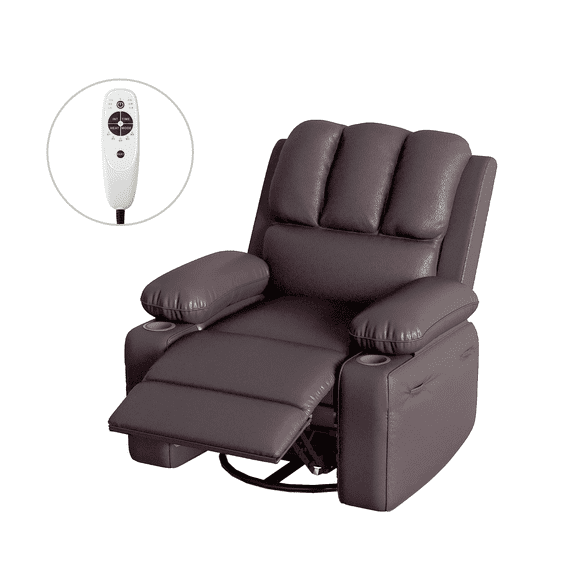 CazToi Faux Leather Electric Recliner Chair with Massage and Heat for Living Room, Bedroom, Nursery