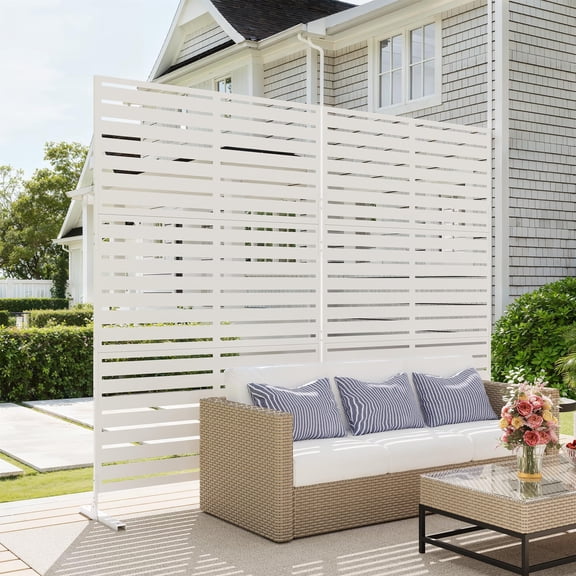 CazToi Generic Steel Privacy Screen Panel 72"x47", Outdoor Garden Privacy Fence