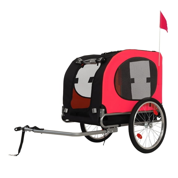CazToi Large Dog Bike Trailer 88Lbs Capacity 16in Air Tires Foldable Design