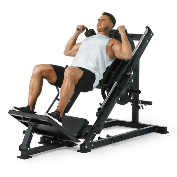 CazToi Leg Press Hack Squat Machine Combo Professional Heavy Duty Lower Body Workout Equipment for Home Gym
