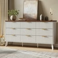 thumbnail image 1 of CazToi Modern 9-Drawer Fluted Dresser 60.6" Wide Wooden Storage Chest TV Stand, 1 of 8