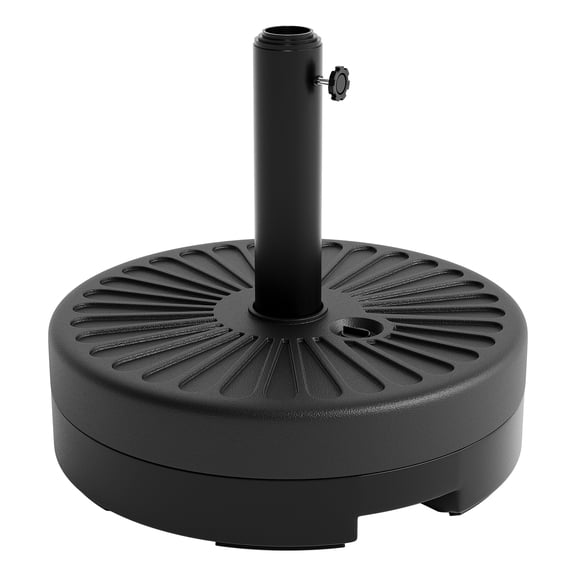 CazToi Round Patio Umbrella Base 20" 330LB Weight Stand Fillable Water/Sand Fits 1.5"-2.1" Poles Durable HDPE Adjustable Knob