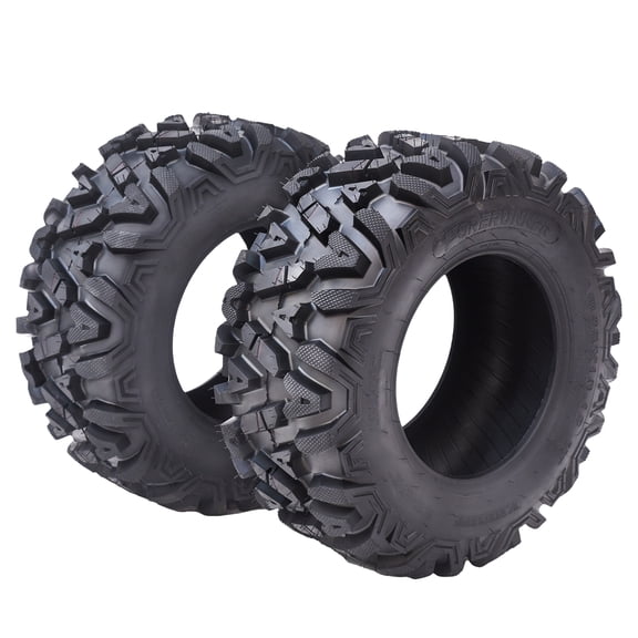 CazToi Set of 2 ATV UTV Tires 25x10-12, 6-Ply Tubeless All Terrain Off-Road Quad Tires, Heavy Duty Rubber Tires