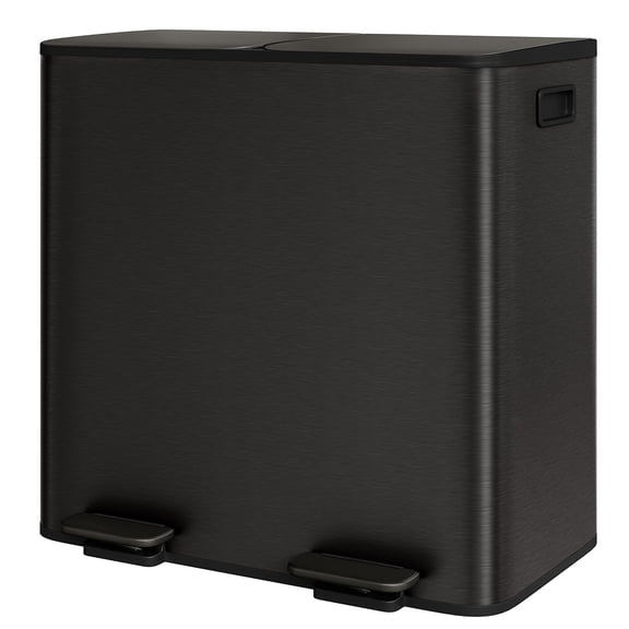 CazToi Trash Can 2 x 10.6 Gallon(2 x 40 L) Stainless Steel Kitchen Step-On Garbage Can