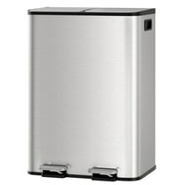 CazToi Trash Can 2 x 8 Gallon(2 x 30 L) Stainless Steel Kitchen Step-On Garbage Can