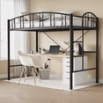 thumbnail image 1 of CazToi Twin Size Metal Loft Bed Frame with Ladder and Guardrail, 1 of 10