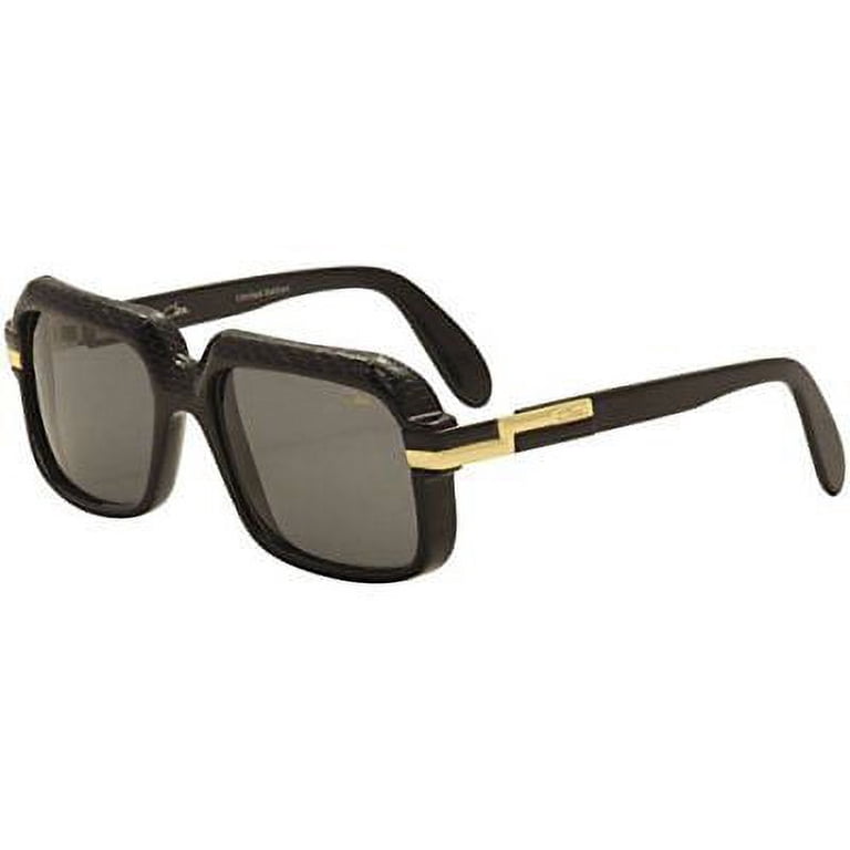 Cazal Sunglasses 607/3 705 Black Leather Limited Edition Gray Lens