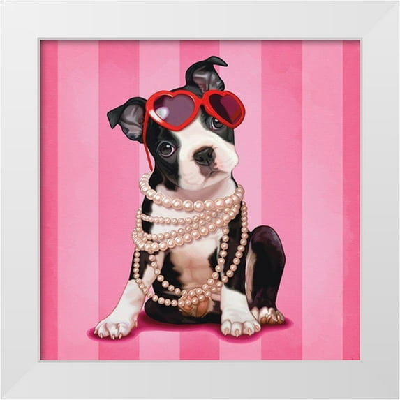 Cazenave, Maryline 26x26 White Modern Wood Framed Museum Art Print Titled - Boston terrier
