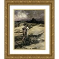 thumbnail image 1 of Cazin, Jean Charles 12x14 Gold Ornate Wood Framed with Double Matting Museum Art Print Titled - Hagar and Ishmael, 1 of 4