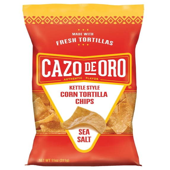 Cazo de Oro Original Kettle Style Corn Tortilla Chips, 11 oz Bag