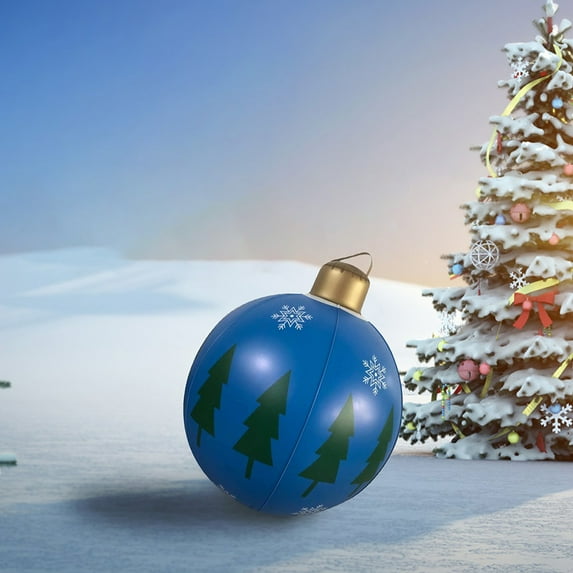 Cbcbtwo 23.6" Christmas Inflatable Ball, Giant PVC Inflatable Christmas Ball Decor with Pump, Christmas Ball Christmas Tree Ornament Decoration, for Home Indoor Outdoor Christmas Xmas Decor Toy Gift