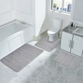 thumbnail image 1 of Cbcbtwo 3 Piece Memory Foam Bath Mat Set with U-Shaped Toilet Mat Bathroom Rugs Soft Water Absorption Bath Carpet Non-Slip Thick Machine Washable for Kitchen/Living Room, 16x24in & 16x20in & 15x17in, 1 of 7