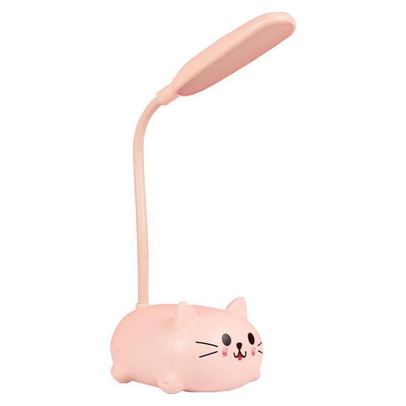 Cbcbtwo Desk Lamp, Adjustable Goose Neck LED Table Lamp, Eye-Protecting Reading Lamp, with Cute Kawaii Cartoon Cat Base, USB Charging, Desk Lamp for Home Office Bedroom (Blue)