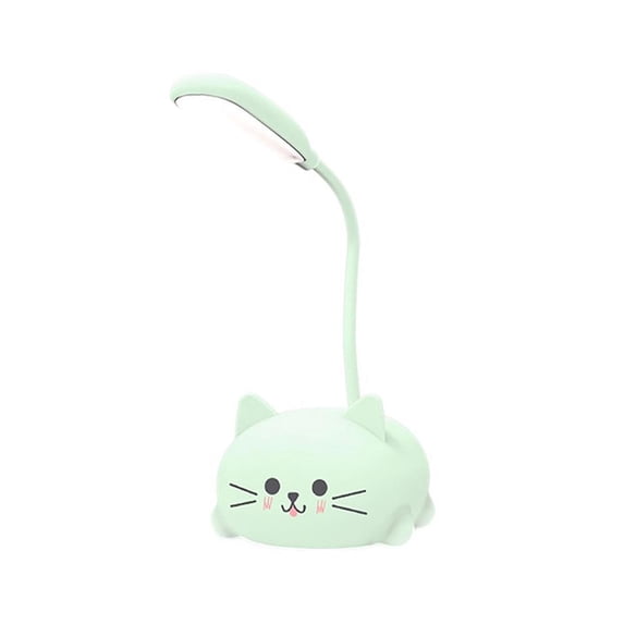 Cbcbtwo Desk Lamp, Adjustable Goose Neck LED Table Lamp, Eye-Protecting Reading Lamp, with Cute Kawaii Cartoon Cat Base, USB Charging, Desk Lamp for Home Office Bedroom (Blue)