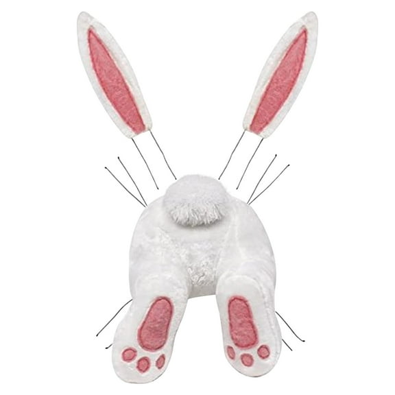 Cbcbtwo Easter Wreath, 11.8in Easter Decor Welcome Sign Bunny Wreath, Easter Door Hanging Decoration Ornament, Easter Thief Bunny Butt with Ears for Front Door Farmhouse Festival Celebration Decor