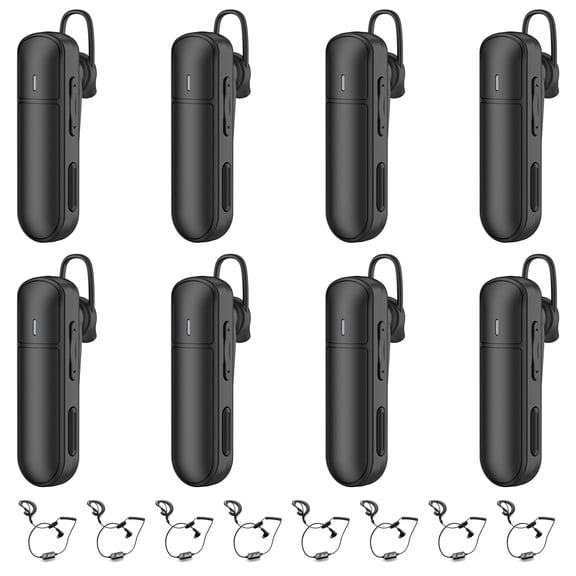 Cbcbtwo GT-268 Earhook Walkie Talkies,Mini Two Way Radios Long Range,with Earpiece,Small Walkie Talkie for Restaurants Supermarket Hospital(8 Pack)