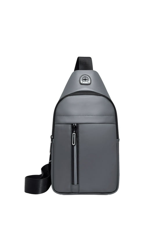 Men's Crossbody Bag Multipurpose Chest Bag with Headphone Hole T Sling Purse for Travel