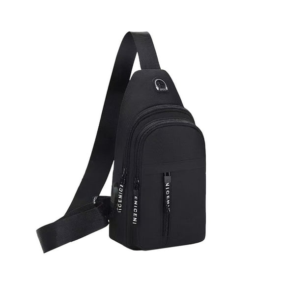 Cbcbtwo Men's Crossbody Sling Bag Casual Shoulder Backpack External USB Charging Chest Bag Daypack for Hiking Travel