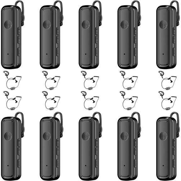Cbcbtwo N2s Max Mini Walkie Talkies 10 Pack with Earpiece,Rechargeable Long Range Two Way Radio,Wearable Small Walkie Talkie for Adults,for Hospital Restaurant Church