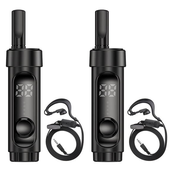 Cbcbtwo N4s Max Walkie Talkies,Mini Portable TwoWay Radios Long Range,with Earpiece,Suitable for Restaurant Supermarket Beauty Salon(2 Pack,Black)