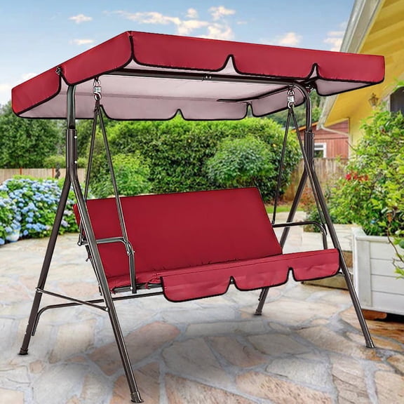 Cbcbtwo Swing Waterproof Oxford Cloth Canopy, Garden Swing Seat Replacement Canopy, Double Swing Replacement Canopy, Outdoor Patio Ham-mock Swing Seat Cover, Swing Canopy Cover, 55.9x47.24x7.09in