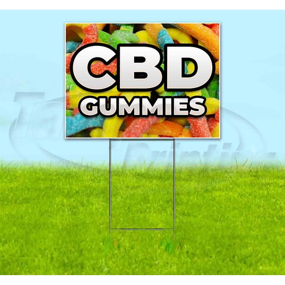 Cbd Gummies (18" x 24") Yard Sign, Includes Metal Step Stake