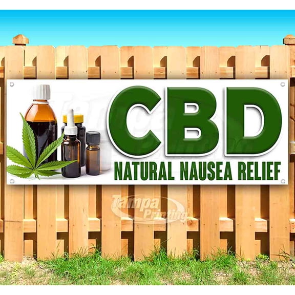 Cbd Natural Nausea Relief 13 oz Vinyl Banner With Metal Grommets