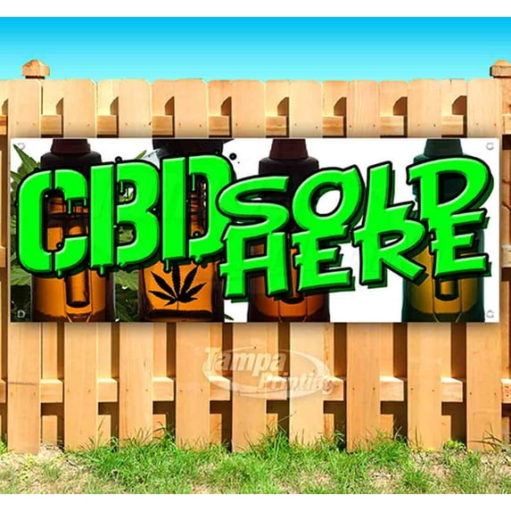 Cbd Sold Here 13 oz Vinyl Banner With Metal Grommets