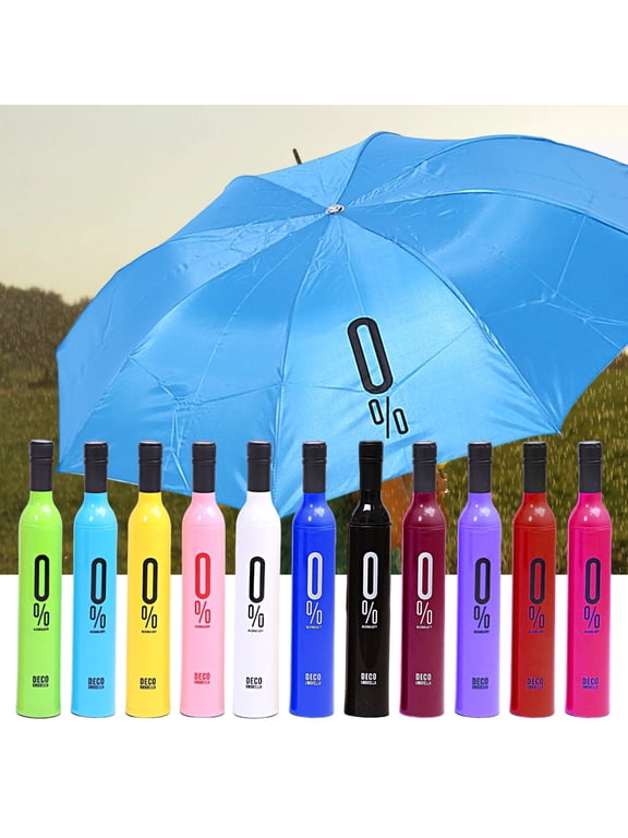 Umbrella Wine Bottle Appearance Strong Wind Resistance Sunshade Silver Tape Outdoor Sun Rain Reverse Folding Umbrella for Outdoor