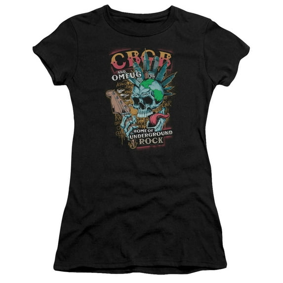 CBGB City Mowhawk Premium Junior Women's Sheer T-Shirt Black