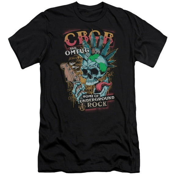 CBGB City Mowhawk Premium Adult 30/1 T-Shirt Black