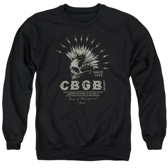 Cbgb - Electric Skull - Crewneck Sweatshirt - Small