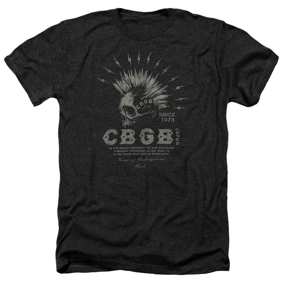 CBGB Electric Skulladult Heather T-Shirt Black