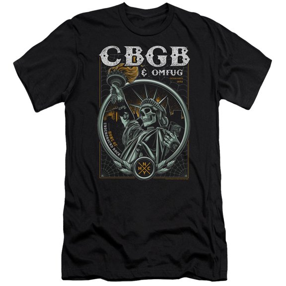 Cbgb - Liberty Skull - Slim Fit Short Sleeve Shirt - X-Large