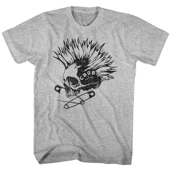 CBGB Punk And Pins Gray Heather Adult T-Shirt 6Xl