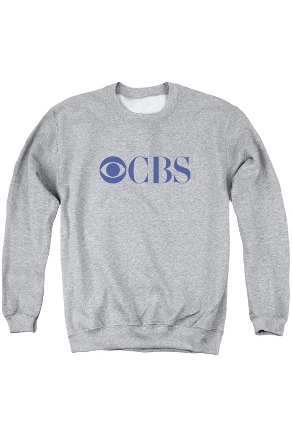 Cbs Logo Adult Crewneck Sweatshirt Athletic Heather