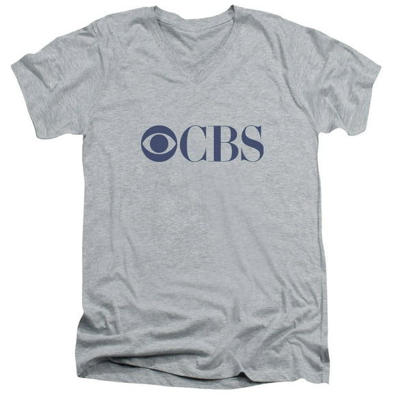 - Cbs Logo - Slim Fit V Neck Shirt - Large