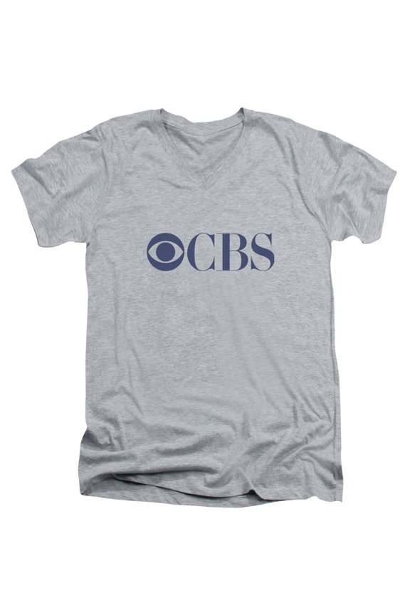 - Cbs Logo - Slim Fit V Neck Shirt - Medium