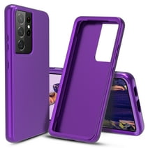 Cbus Wireless Hybrid Silicone Phone Case for Samsung Galaxy S21 Ultra 5G (Purple)