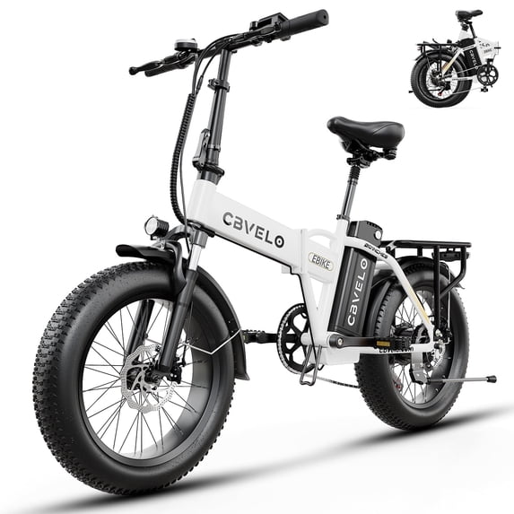 Cbvelo Folding Electric Bike for Adults, 750W 48V 20.8AH Battery, 20 inch Fat Tires Ebike, 20MPH 80 Miles Electric Bike for Commuter UL2849