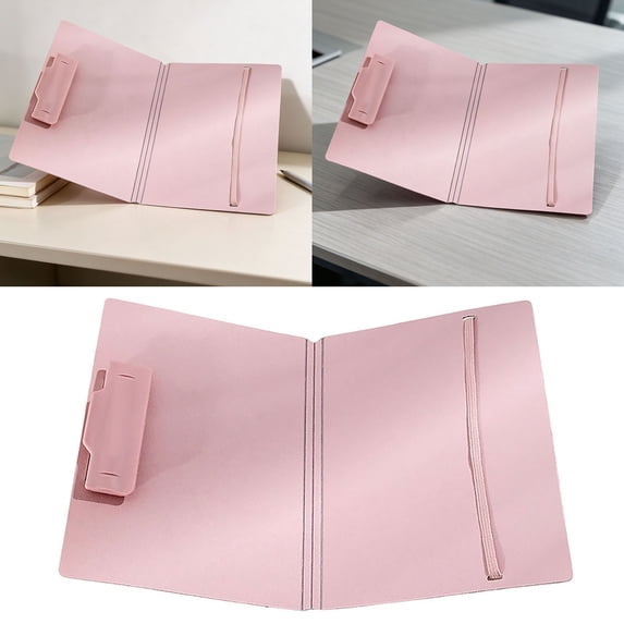Cbzote A5 Clipboard Folder Portable Writing Board with Secure Clip Elastic Band Document Organizer for Exam Papers Receipts Student Office Paper Storage