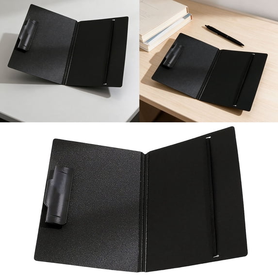 Cbzote A5 Clipboard Folder Portable Writing Board with Secure Clip Elastic Band Document Organizer for Exam Papers Receipts Student Office Paper Storage