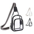 thumbnail image 1 of Cbzote Clear Transparent Sling Crossbody Bag, Sleek Modern See Through Chest Daypack with Adjustable Wide Strap, Lightweight Carry Pouch for Travel Concerts Outdoor Events and Everyday Casual Use, 1 of 5