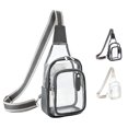 thumbnail image 1 of Cbzote Clear Transparent Sling Crossbody Bag, Sleek Modern See Through Chest Daypack with Adjustable Wide Strap, Lightweight Carry Pouch for Travel Concerts Outdoor Events and Everyday Casual Use, 1 of 4