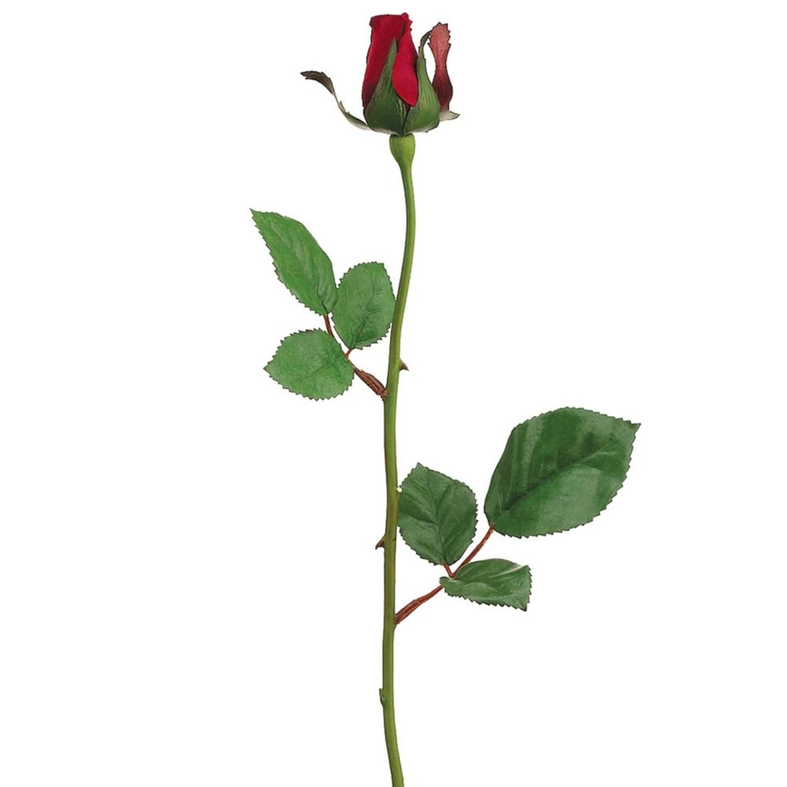 Cc Home Furnishings 23" Artificial Long Single Stem Burgundy Budding Rose Pick