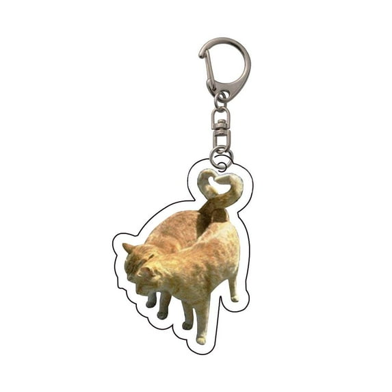 Cc Suitable For Retro Cute Fun Toast Kitten Acrylic Keychain Pendant Bag Accessories